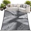 Waterdicht Buitenterras Tapijt 160X230 Cm Cm Grijs Bladeren [Tapijt8]