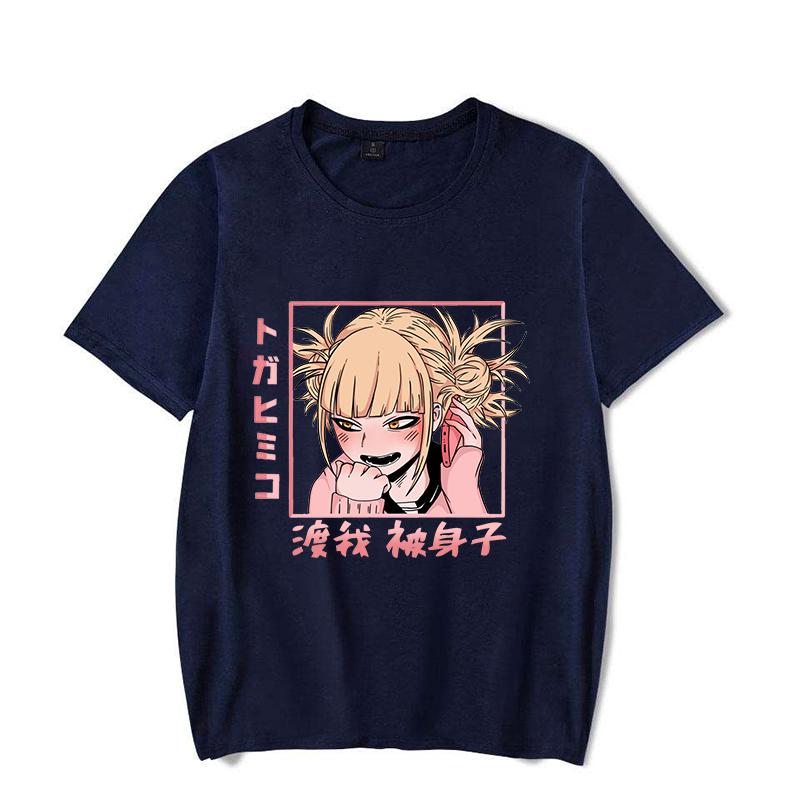 New Anime Himiko Toga Printing T-shirt Women Men Fashion Tees Round Neck Anime T-shirt