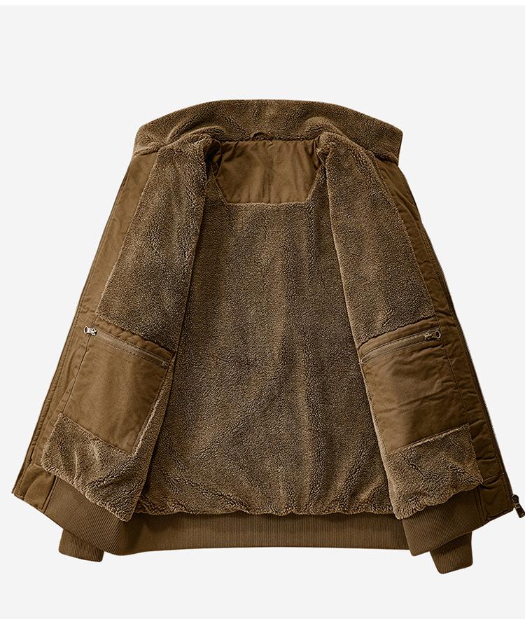 2025 Men's Autumn/Winter Plus Velvet Thick Warm Casual Workwear Jacket 2520