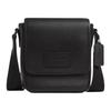 LUCAS 15 Brand Logo Embossed Adjustable Shoulder Strap Smooth Calfskin Shoulder Crossbody Bag Mini Men's Black