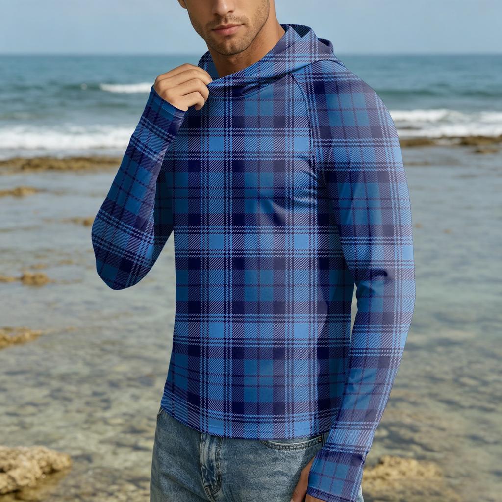 Herren UPF50+ Sonnenschutz-Kapuzenpullover Leichte Schnelltrocknende Langarm-Kapuzenjacke für Outdoor-Aktivitäten mit Atmungsaktivem Stoff und Bequemer Passform