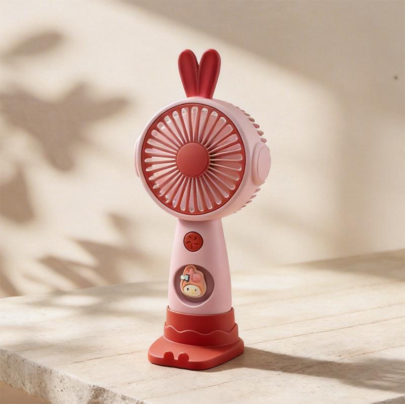 2026 USB Rechargeable Rabbit-Shaped Portable Fan & Phone Holder Factory/Wholesale