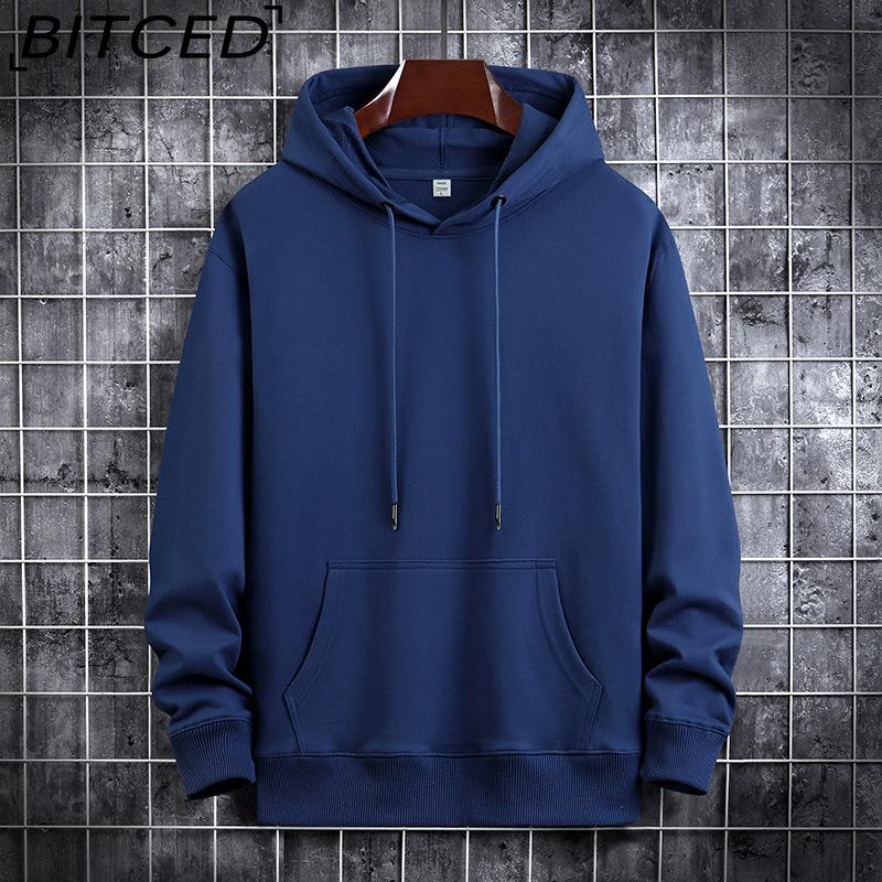 BITCED Autumn Thin Hooded Printed Sweatshirt Trendy Fashion Men's Casual Comfortable Pullover Top