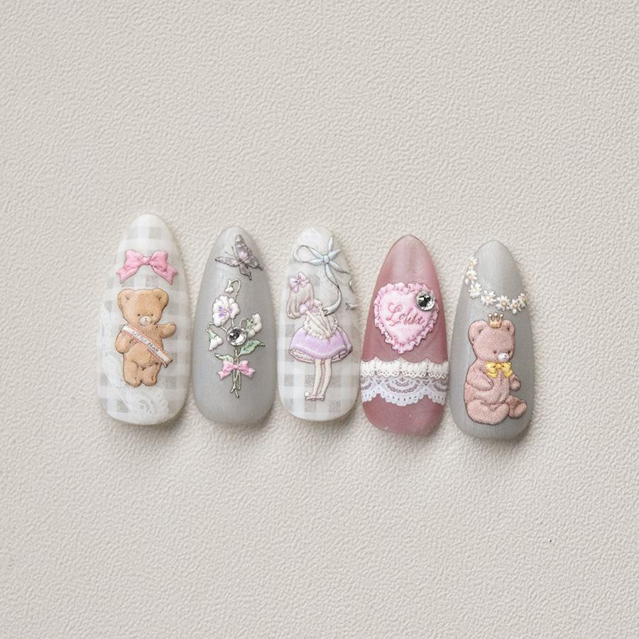 Bear Bright Crystal Nail Stickers Cute Stickers DIY Creative Decoration