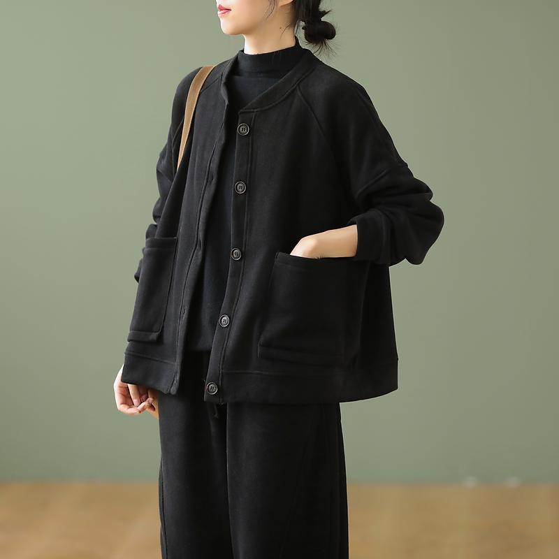 Damen Übergröße Strickjacke mit Fleecefutter für Frühling & Herbst - Winter Oberbekleidung / Herbst & Winter Baseballjacke Top