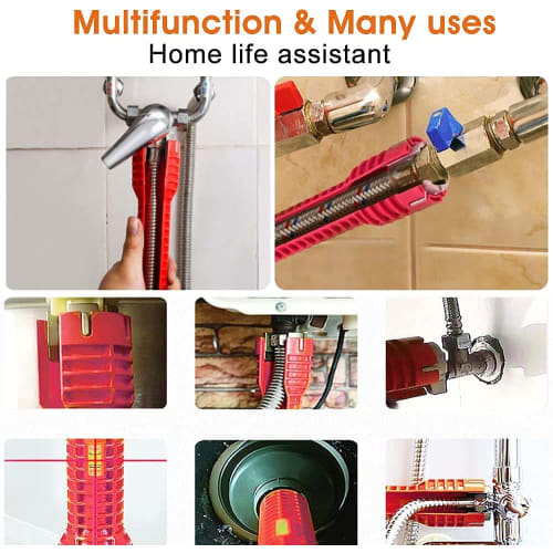 Multi-function Faucet and Sink Installer Spanner - Plumbing Installer, Socket, Tool for Toilets, Water Pipes, Tubes, and Kitchen Plumbing, Multi-funct