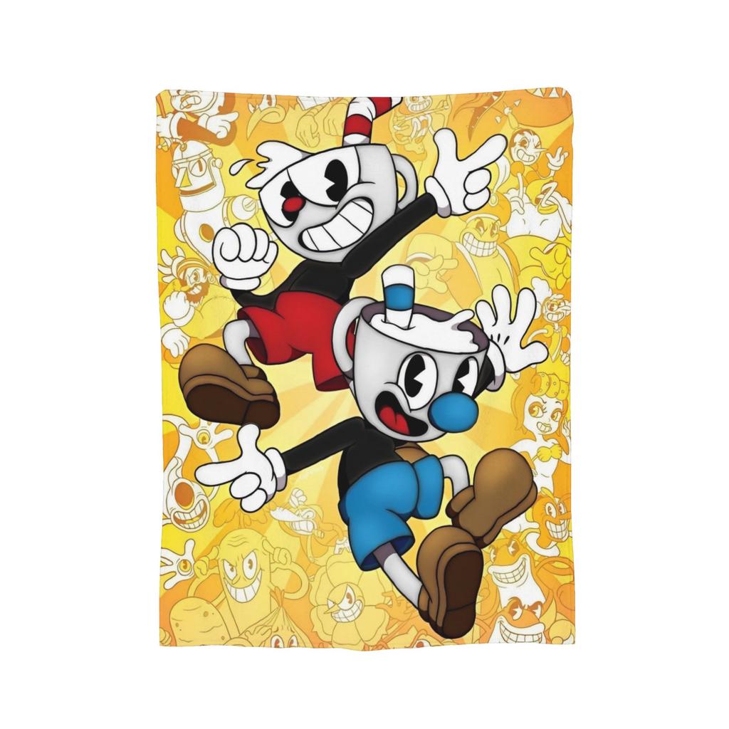 Cupheads Video Game Art Blankets Flannel Super Warm Throw Blankets for Outdoor Travel Bedroom Quilt