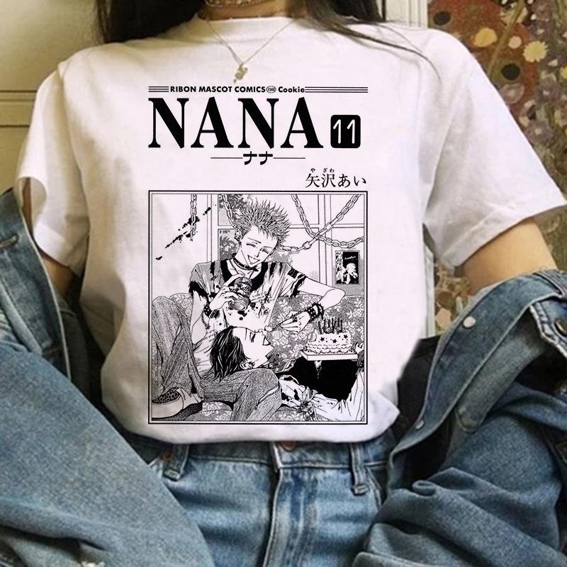 Anime Nana T Shirt for Women Japanese 2000s Style Y2k Tshirt Harajuku Fashion Casual Short Sleeve Top Kawaii Graphic T Shirts