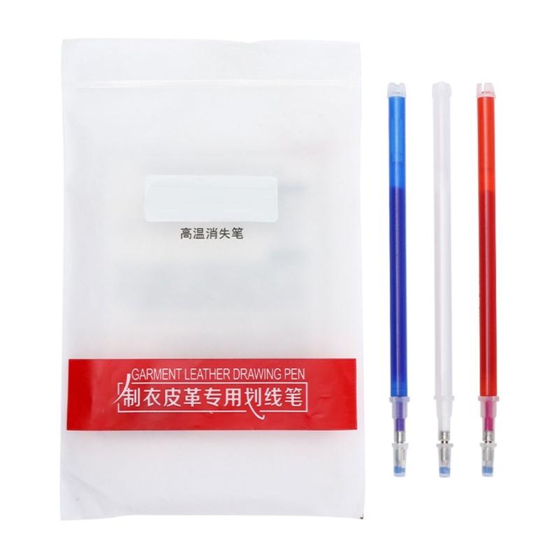 100x Erasable Fabric Refills High Temperature Disappearing Ink Fabric Marker Refills for Dressmaking Fabric PU Leather