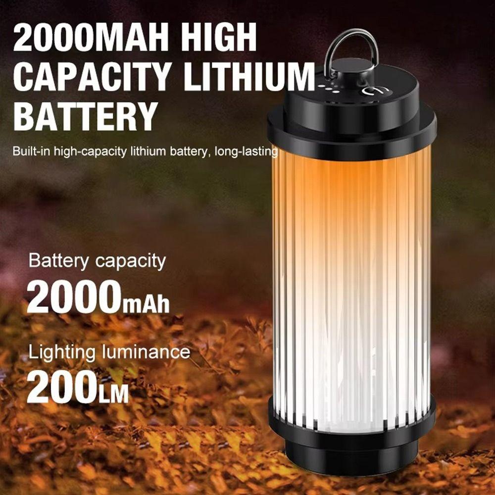 Multi-functional 2000mAh Camping Lamp Rechargeable Portable Ambiance Hanging Lights TYPE-C Adjustable Outdoor Tools
