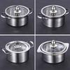 Soup Chafing Dish One Person Household Induction Gas Cooker Restaurant Non Stick Pot Stainless Steel Small Noodles Hot Pot