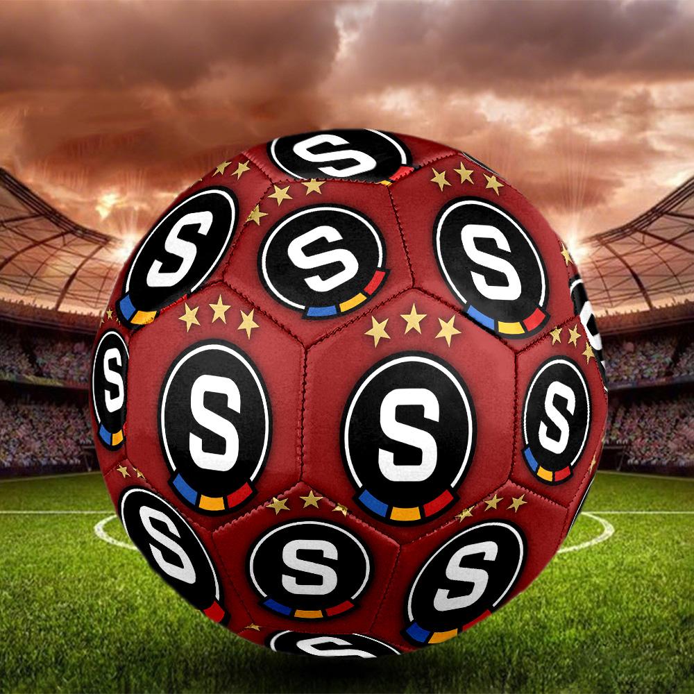 1 pz Pallone da Calcio Indoor Sparta Praga Colorato Per Tutte le Età Cucito a Macchina PVC Pronto per la Competizione Resistente Ad Alto Rimbalzo HE3