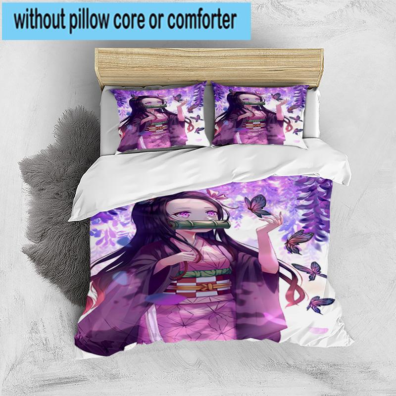 3PCS Vibrant Anime Characters 3pcs Bedding,Including 3PCS Duvet Cover And 2pcs Pillowcases Perfect for Christmas,Ideal for Bedroom, Dormitory