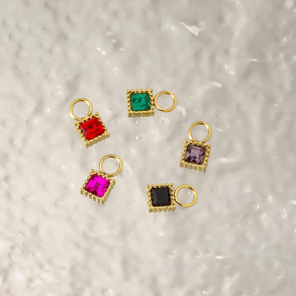 European & American Stylish Colorful Zircon Bracelet & Necklace Pendants in Stainless Steel