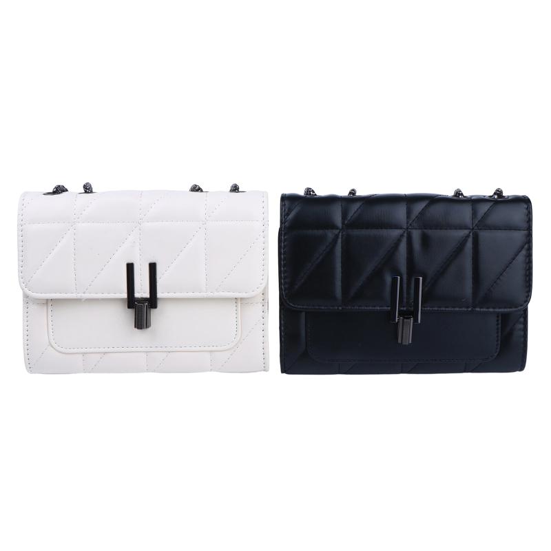 Women'S Quilted Chain Shoulder Bag New Fashion Crossbody Bag With Metal Lock Tassel Pu Leather Messenger Shoulder Bags