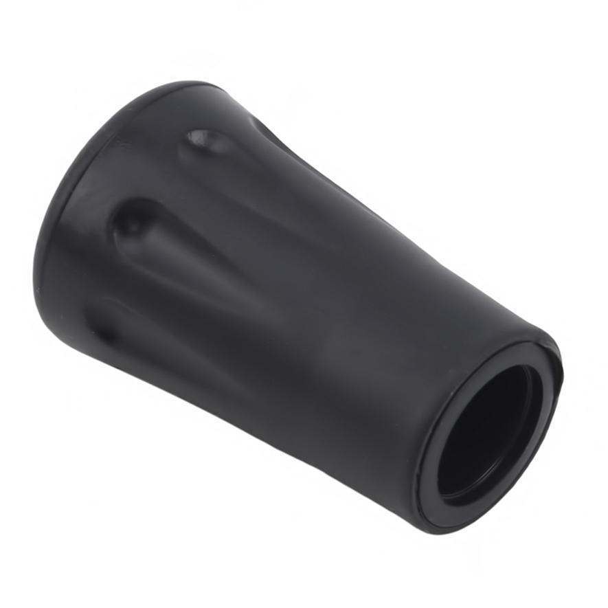 Utomhus Vandringsstav Gummi Fotskydd Svart Universellt Halkfritt Runt Huvud Vandringsstav Tillbehör Fotskydd