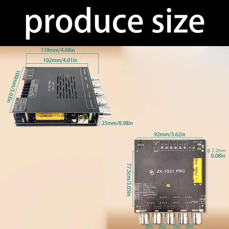 TB21PRO Upgraded 2.1 Channel Wirelsss-Compatible Amplifiers Board With Bass Speaker And Plastic Case