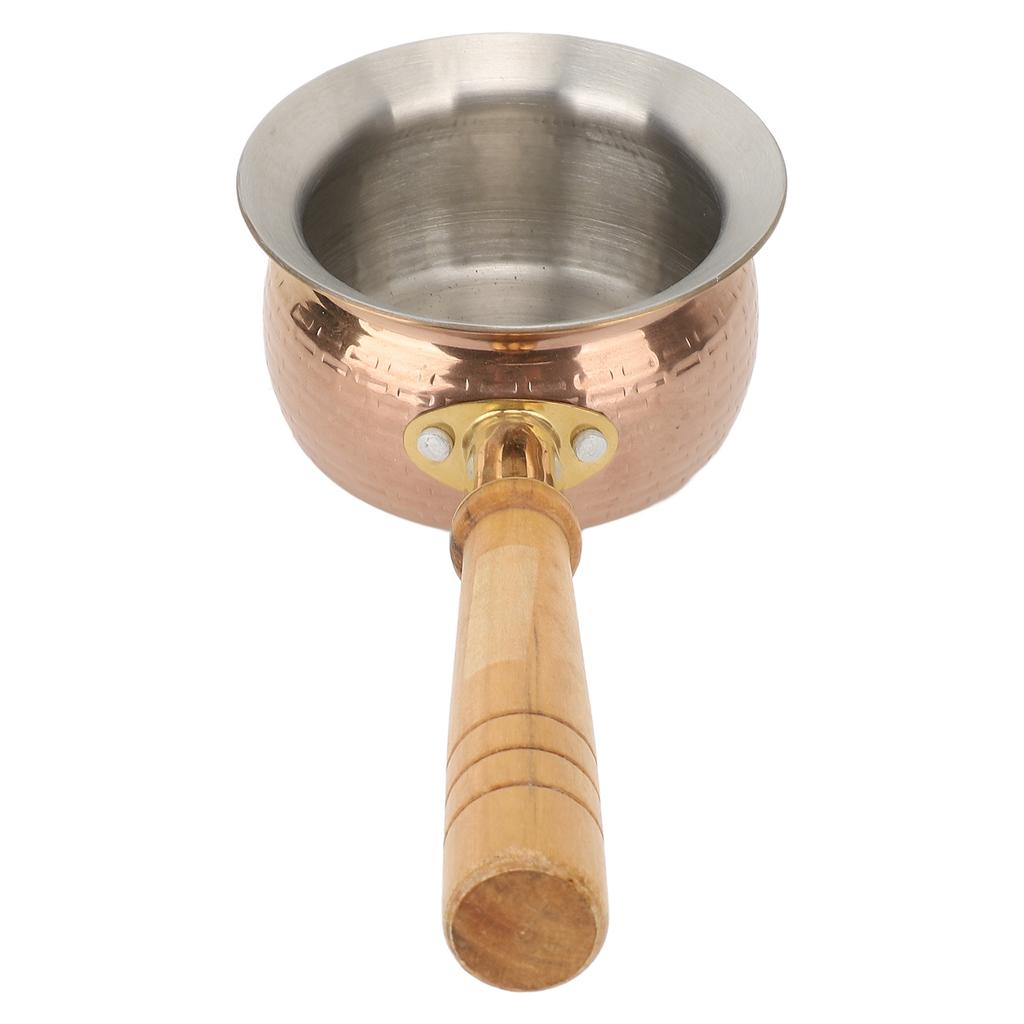 Stainless Steel Butter Warmer Small Saucepan Multifunction Butter Melting Pot Sauce Pan with Wooden