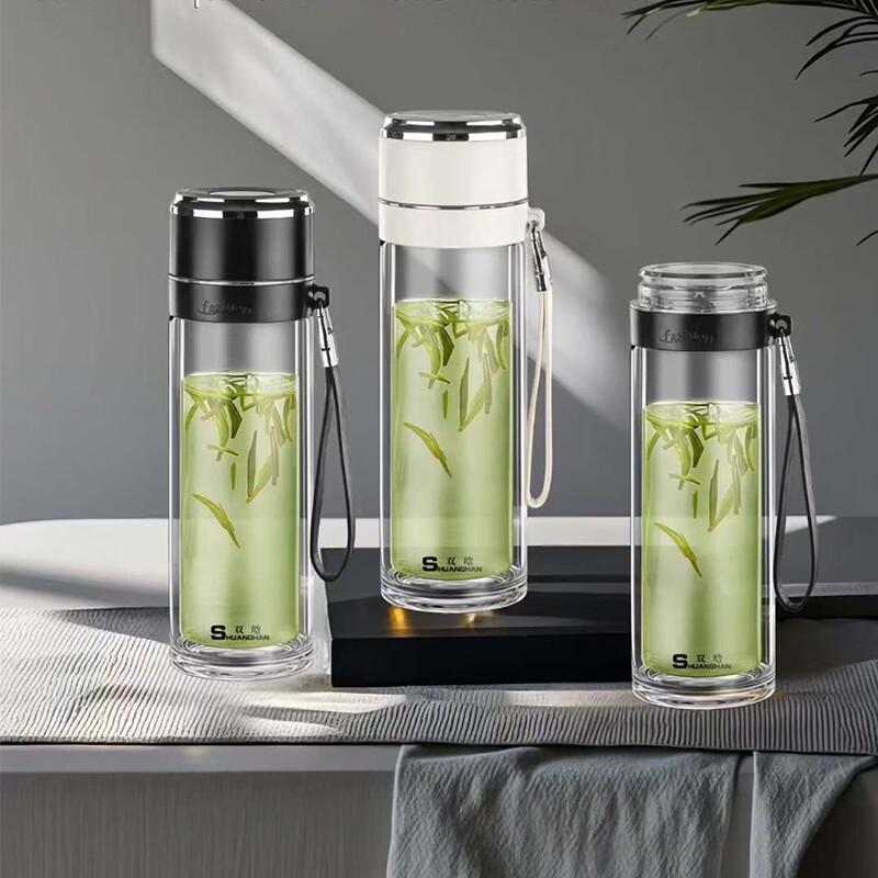 Shuanghan Double-Layer Glass Tea Infuser Bottle