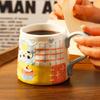 Niche Design Sense High Value Hand-painted Underglaze Color Relief Sewing Ceramic Mug Painted Large Capacity Breakfast Cup