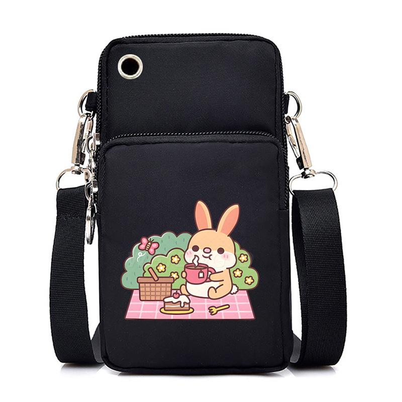 Casual mobile phone bag cute printing new messenger bag Korean version versatile small bag vertical change bag