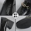 Loafers Women'S British Style High Heel Patent Leather Small Leather Shoes Spring And Autumn Square Head Single Shoes Work Shoes