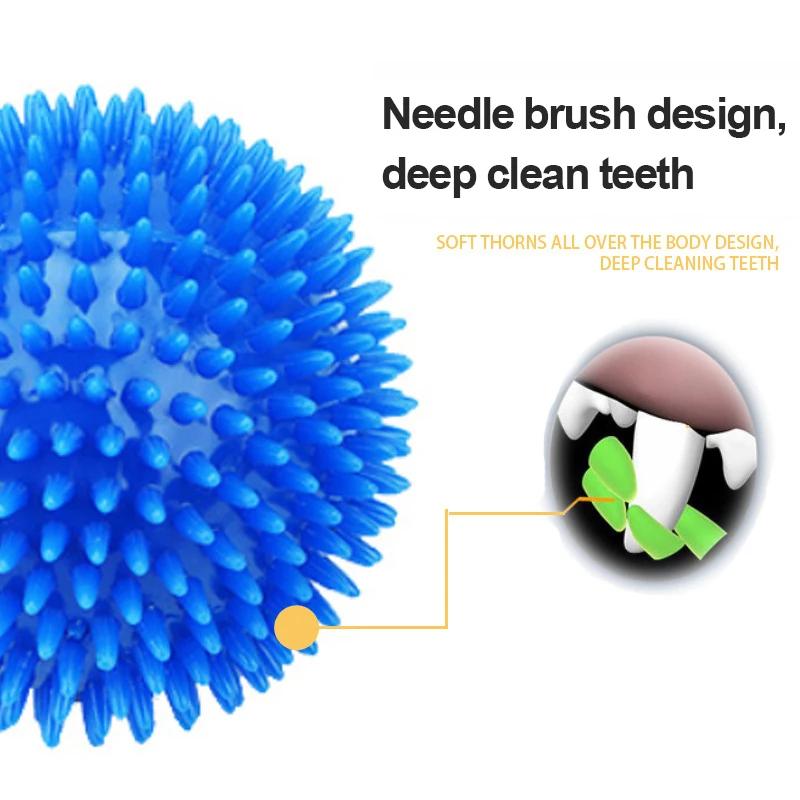 Pet Dog Toys Cat Puppy Sounding Toy Polka Squeaky Tooth Cleaning Ball TPR Training Pet Denti da masticare Giocattolo Thorn Balls Accessori