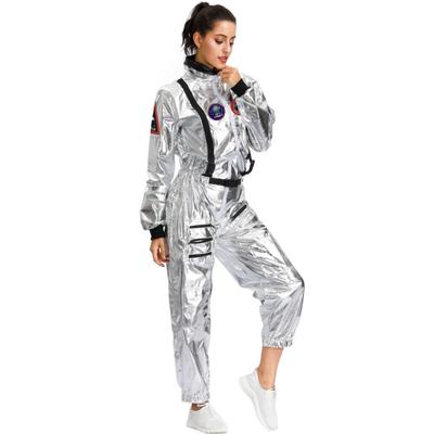 Silbernes Paar wandert Erdenraumanzug Herren Pilot Halloween Astronautenkostüm