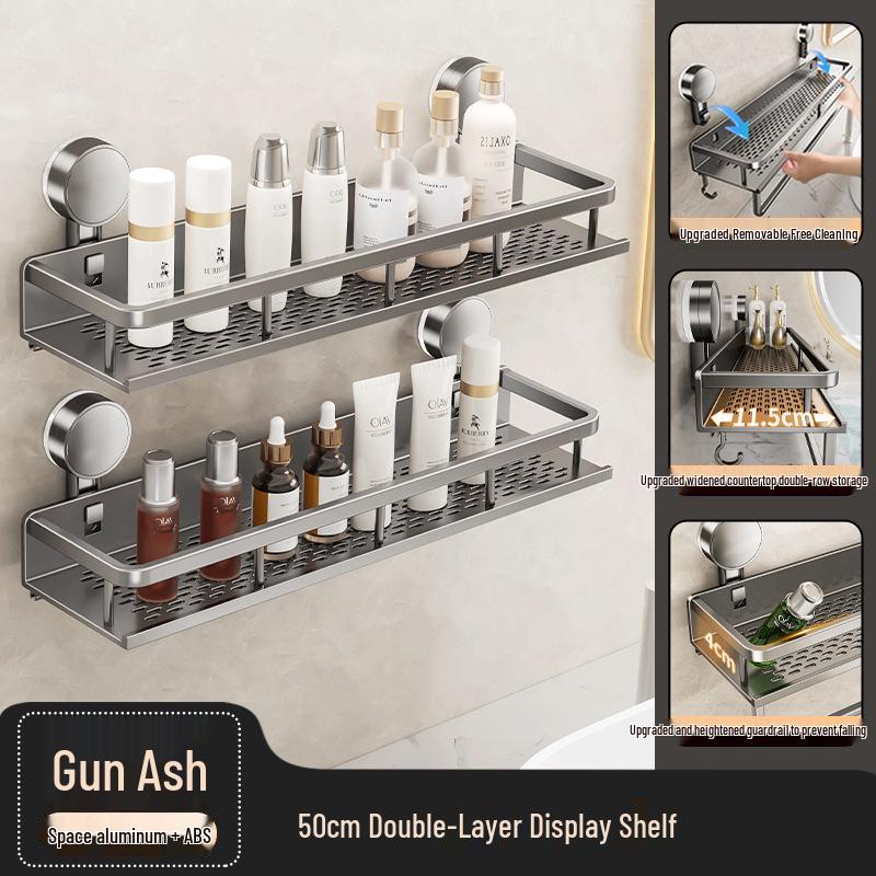 Badezimmer-Wandregal mit Saugnapf ohne Bohren