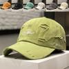 Asher Embroidery Baseball Cap Broken Hole Peaked Cap Casual Sun Hat  Spring Summer Autumn