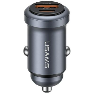 USAMS CC322 30W Car Charger 1xUSB-A 1xUSB-C Tarnish