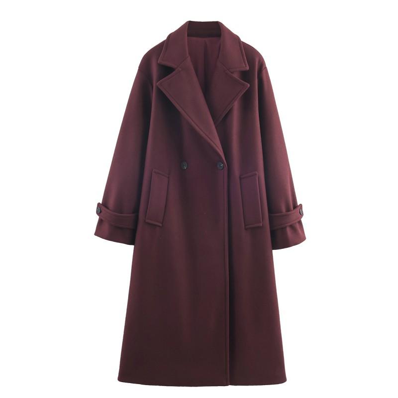 Womens Wool Blend Longline Trench Coat