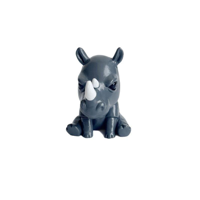 Simulation Wild Animal Model Rhino Rhinoceros Hippo Hippopotamus Resin Home Desk Ornament Animal Toy