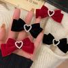 2pcs Elegant Princess Velvet Baby Hair Clip Sweet Belt Bow Heart Style Barrettes Cute Kids Girl BB Clip Children's Headwear
