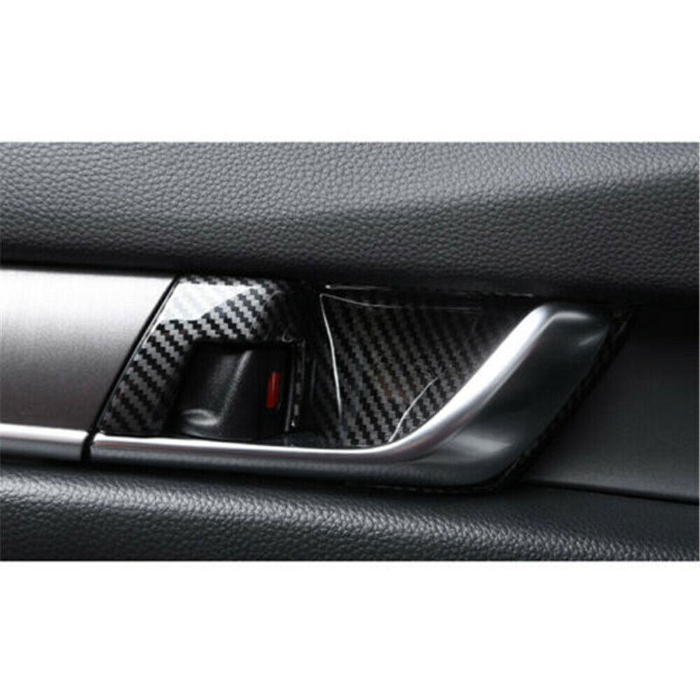For Honda Accord 2018- 4x Carbon Fiber Car Inner Door Handle Bowl Cover Trim