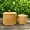 Bamboo Storage Jar Matcha Powder Jar Natural Bamboo Powder Container  For Coffee Powder