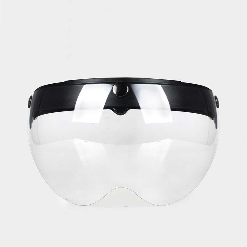 Universeller 3-Druckknopf-Visier für Motorrad-Offenhelm Windschutz Klapp-Auf-Ab-Linse Sonnenbrille Halbkopfhelm Visier Windschutz