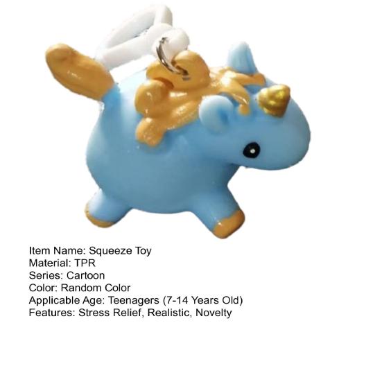 Squeeze Ball Keychain Soft Elastic TPR Decompression Toy Cute Animal Shape Pinchable Stress Relief Portable Anxiety Reducer Decoration