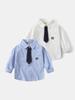 2026 Boys' Academy Style Long-Sleeve Shirt - New Spring/Autumn Fashion for Children's Wardrobe