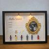 DIY Mini muzeum siluetní krabička se světlem Rámeček na fotky Sada s mini zlatými rámečky Figurky Památeční předmět pro miminko