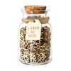 Glass Gift Jar 200 Pcs Pieces Gift Jar Wooden Cutout Letter for Office Desk Home Decor
