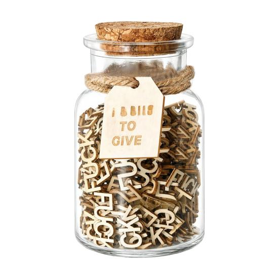 

Glass Gift Jar 200 Pcs Wooden Cutout Letter Pieces Gift Jar for Office Desk Home Decor Gag Gift for Birthday Valentine s Day Mother s Day 1pc