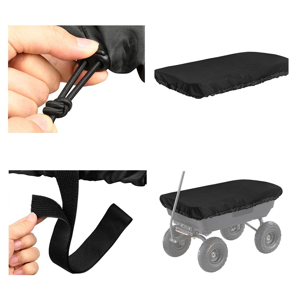 Outdoor Waterproof Wagon Cover for Garden Dump Cart 59 by 37 Inch Collapsible Heavy Duty Nylon Dustproof Cover