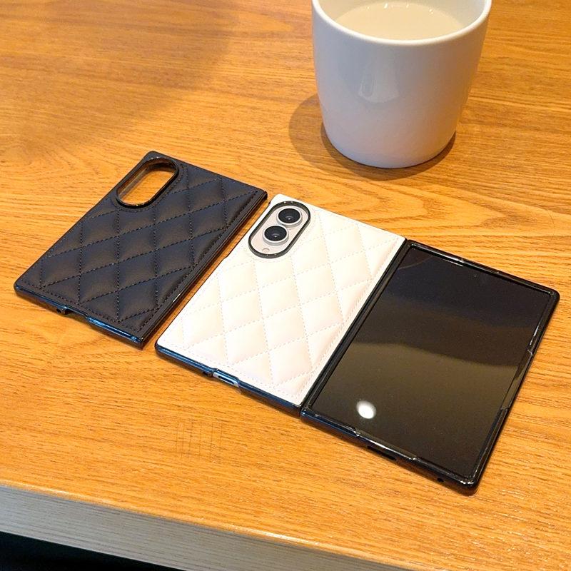 Luxuriöse Premium Elegante Rautenmuster Lederhülle für Samsung Galaxy Z Fold 8 Weiche Rückseite Airbag Stoßfest Schützen Flip Cover