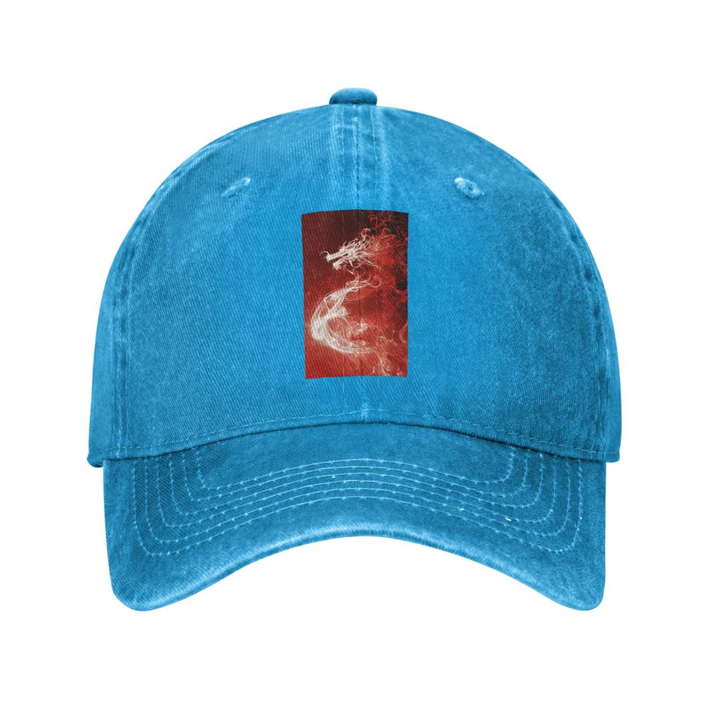 Red Fire Dragon Baseball Caps Denim Hats Adjustable Casquette Hip Hop Baseball Cowboy Hat for Unisex