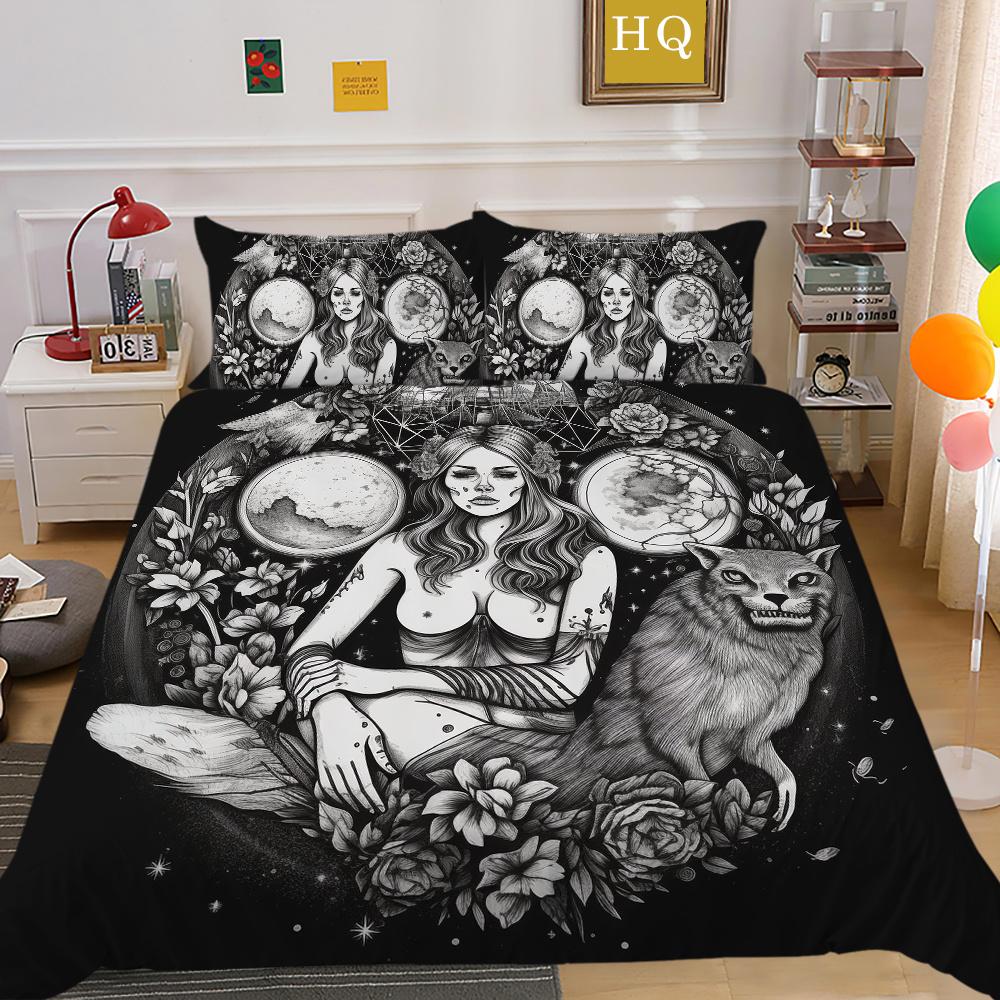 Beauty Skull Printed Bedspreads King Size Microfiber Bed Set Man Design High Quality Comforter Cover Set