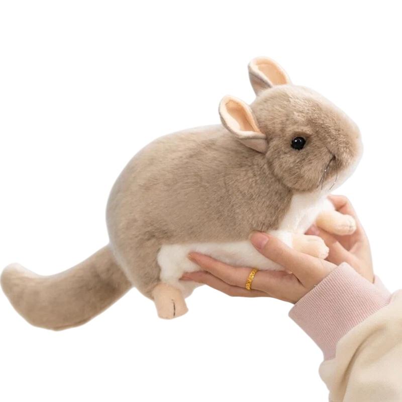 Vente en gros 40 cm Kawaii Simulation Chinchillidae Peluches Doux Réaliste Chinchillas Souris Animal en Peluche Jouets Cadeaux d'Anniversaire 40cm gris