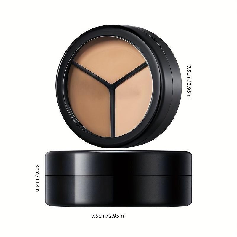 Trojbarevný korekční krém Kryje skvrny po akné Tmavé kruhy Slzy a mezery v konturách Dlouhotrvající hydratační a sestavitelný podkladový make-up