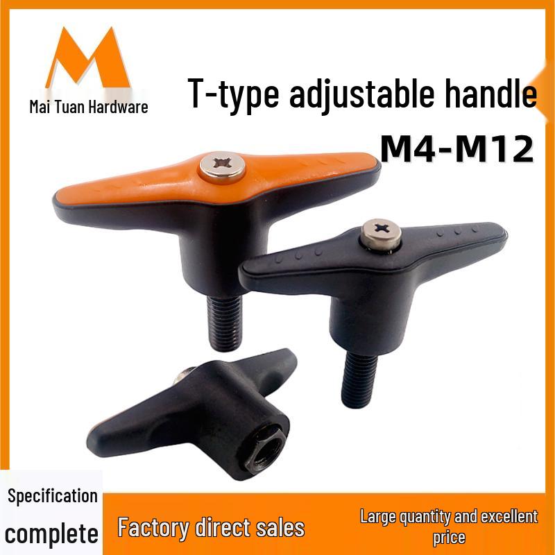 Nylon T-Type Adjustable Butterfly Handle with Fixed Position Screw (Sizes M5-M12)