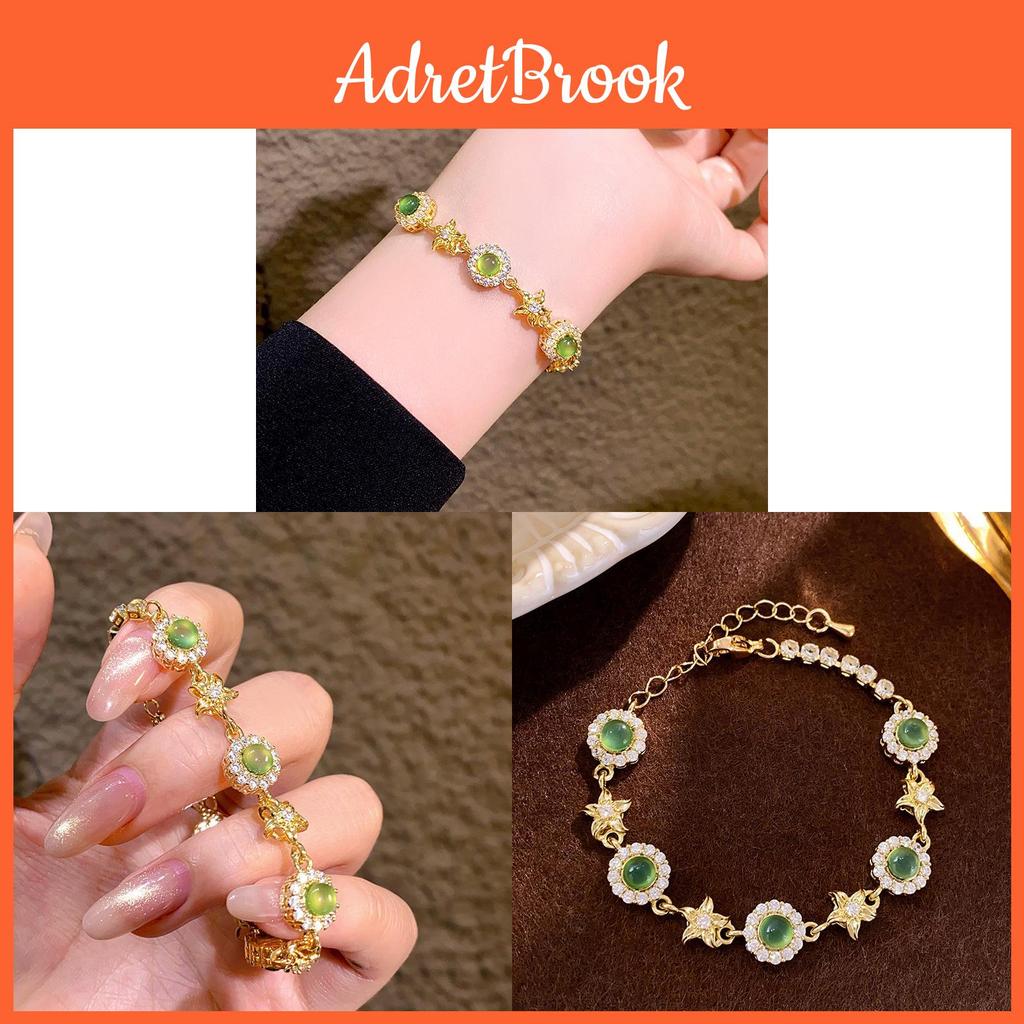 Geometric Star Style Cat Eye Stone Bracelet With Zirconium Accents For Elegant Women